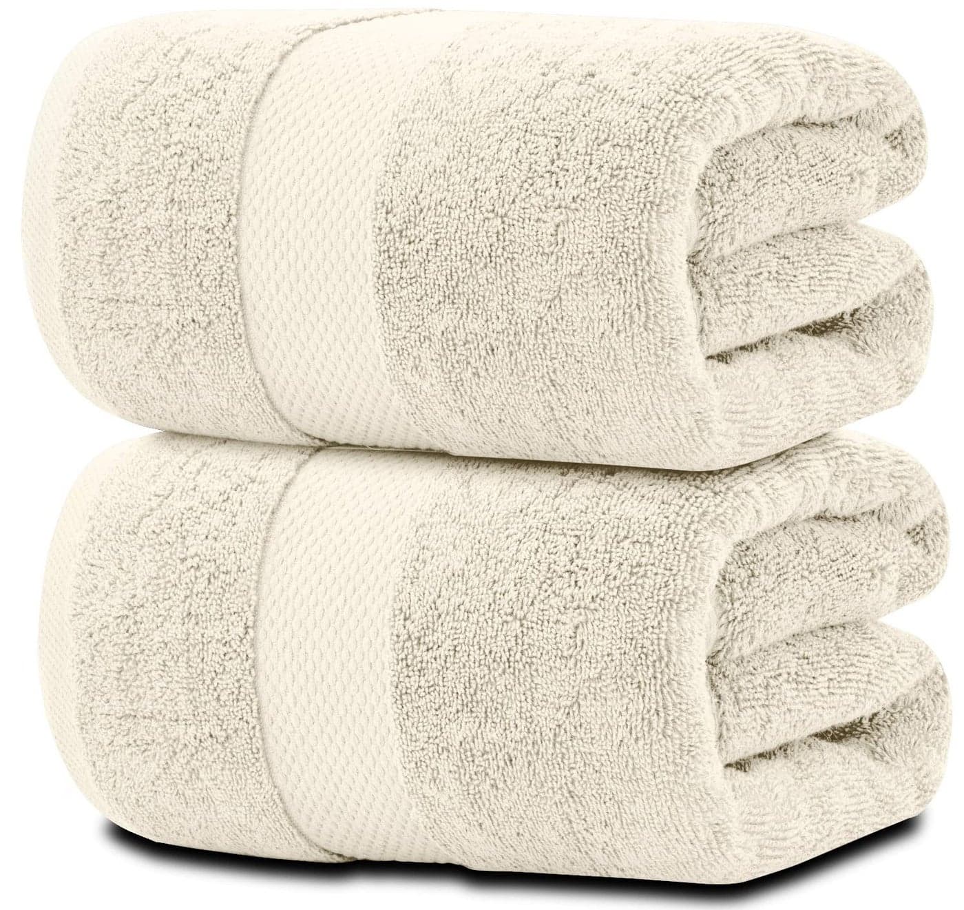 White Classic Luxury Soft Ivory Bath Sheet Towels - 650 GSM Cotton Luxury Bath Towels Extra Large 35x70 | Highly Absorbent and Quick Dry | Hotel Collection Extra Large Bath Towels Oversized, 2 Pack