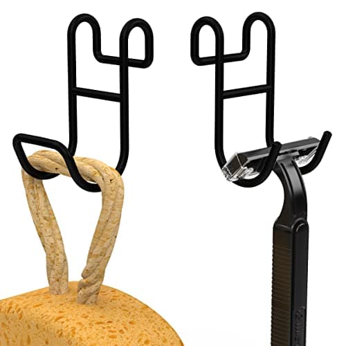 Jovware Black Shower Caddy with Hooks - 2 Pack Shower Caddy for Loofah and Razor