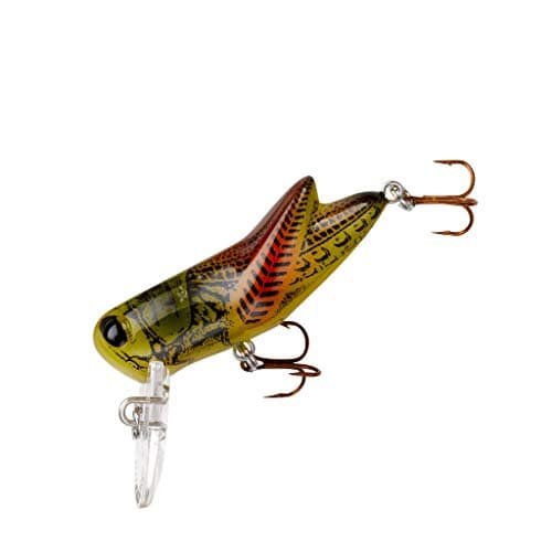 Rebel Lures Crickhopper Cricket / Grasshopper Crankbait Fishing Lure, 1 1/2 Inch, 1/4 Ounce, Summer Hopper, Crickhopper (3/32 oz)