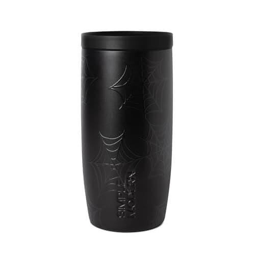 Simple Modern Halloween Signature Voyager | 16oz Travel Coffee Mug Tumbler with 360° Lid | Gifts for Women Men | Ceramic-Lined Insulated Stainless Steel Cold Brew Iced Coffee Cup | Spiderwebs