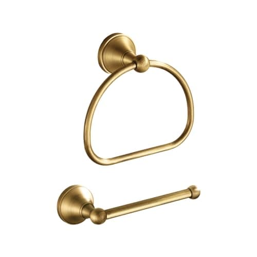NIMURY Antique Hand Towel Holder Toilet Paper Holder 2 Pieces Set Bathroom Hardware Towel Ring Tissue Roll Holder Toilet Tissue Holder Antique Bathroom Accessories Set Wall Mount Stainless Steel