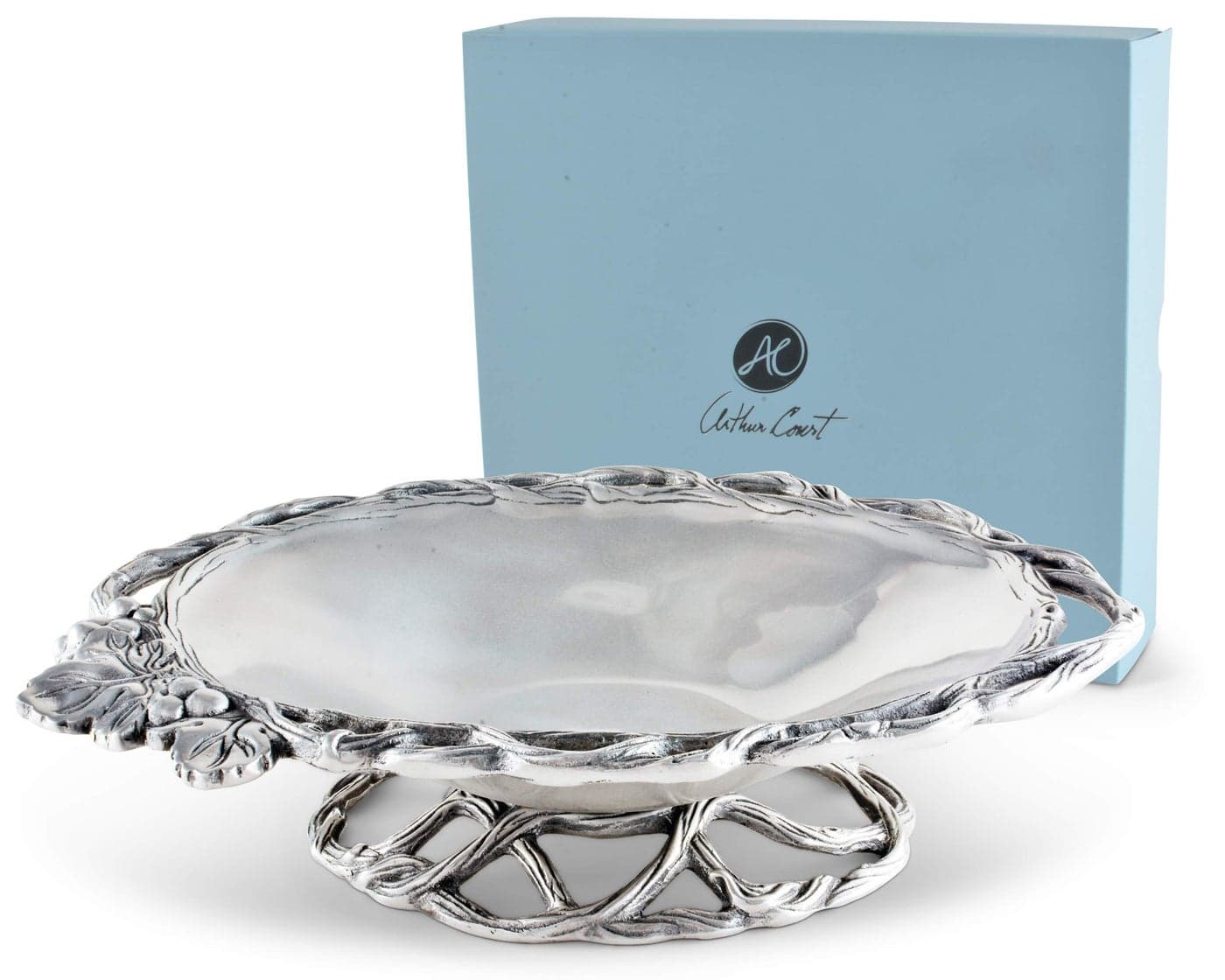 Arthur Court Designs Aluminum Grape Open Vine Vegetable Dish 11.5 inch Long