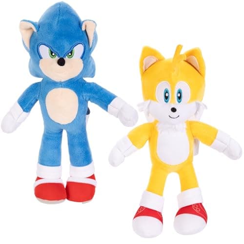Sonic 3 Movie Plush Sonic Tails 9Inch Stuffed Toy Figures Officially Licensed Sonic The Hedgehog 3 Movie 2Pack Kids Plush Toy Figure Set