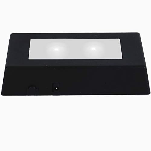 EUSTUMA LED Light Base Rectangle Display Stand In A Variety of Colors,Lighted Up Stand Color Changing Small LED for 3D Glass Crystal Art,Holiday Party Decoration. (Black, Small)