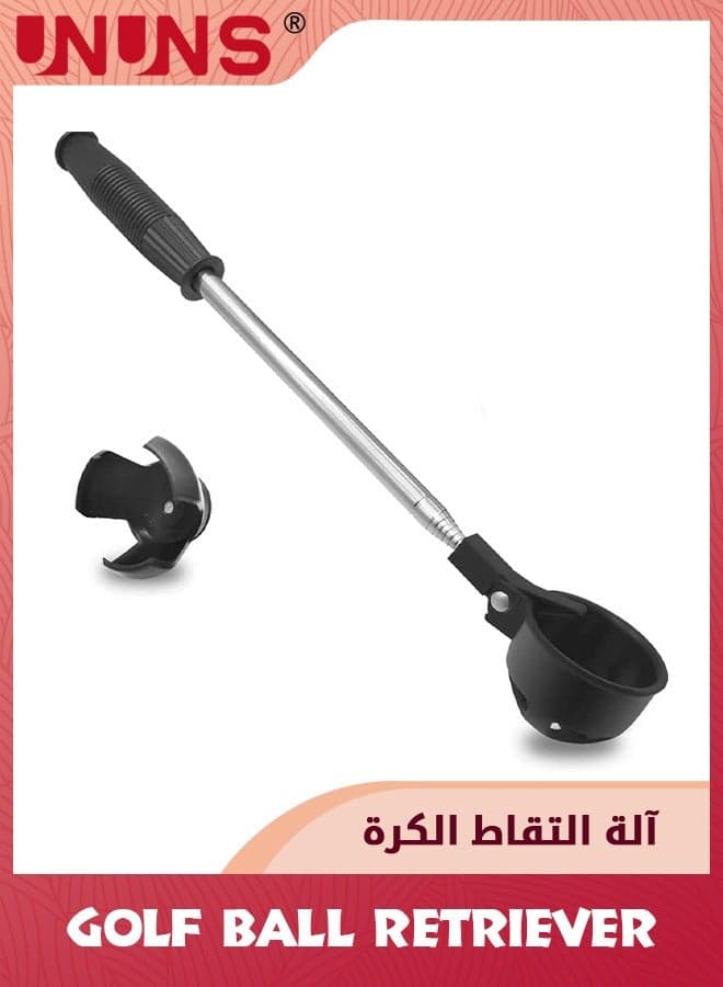 Telescopic Golf Ball Retriever,Portable Ball Retriever Tool For Water,Golf Ball Pick Up With Automatic Locking Scoop,Ball Retriever Grabber Claw Sucker Tool,Golf Accessories Gifts For Men Women