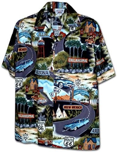 Pacific Legend Historic Route 66 Mens Car Shirts Black 3XL(410-3719)