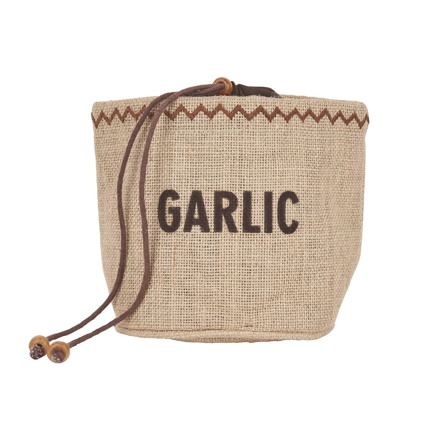Natural Elements Eco Garlic Storage Bag with Drawstring Jute 100 Cotton Black