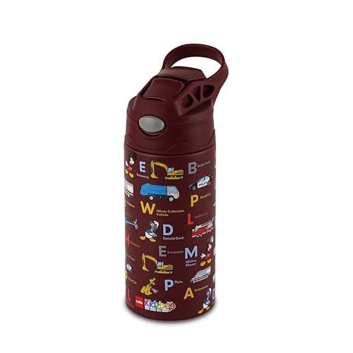 CELLO Kidzbee Pixel 400 Insulated Stainless Steel Sipper Water Bottle 390 ml, Brown | Vehicles Pixel Design Hot & Cold Bottle | Vacuum Insulated Leakproof Easy to Carry Water Bottle for Kids