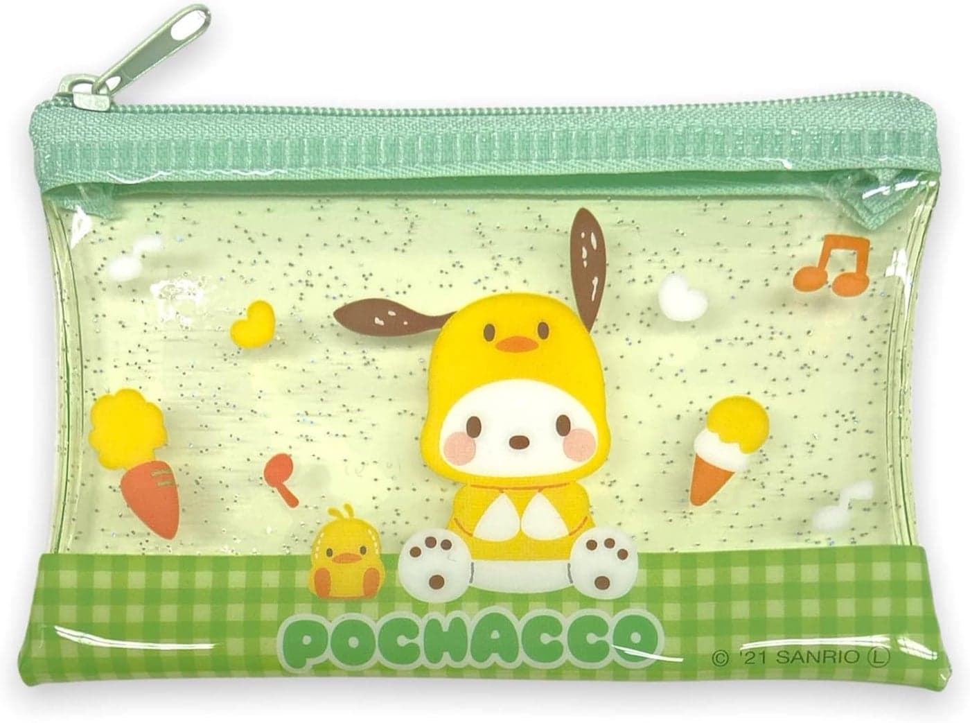 Friend Sanrio Pochacco Accessories Cosmetic Flat vinyl Mini pouch Zipper Case Bag 4.7 in (W) × 3.0 in (H)