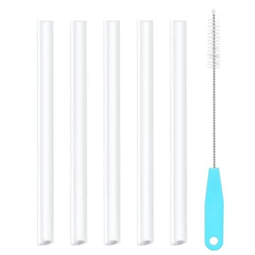 CampTek Replacement Straws Compatible with YETI Rambler Jr. 12 oz Kids Water Bottle,Include 5 BPA-FREE Straws and 1 Straw Cleaning Brush(12OZ)