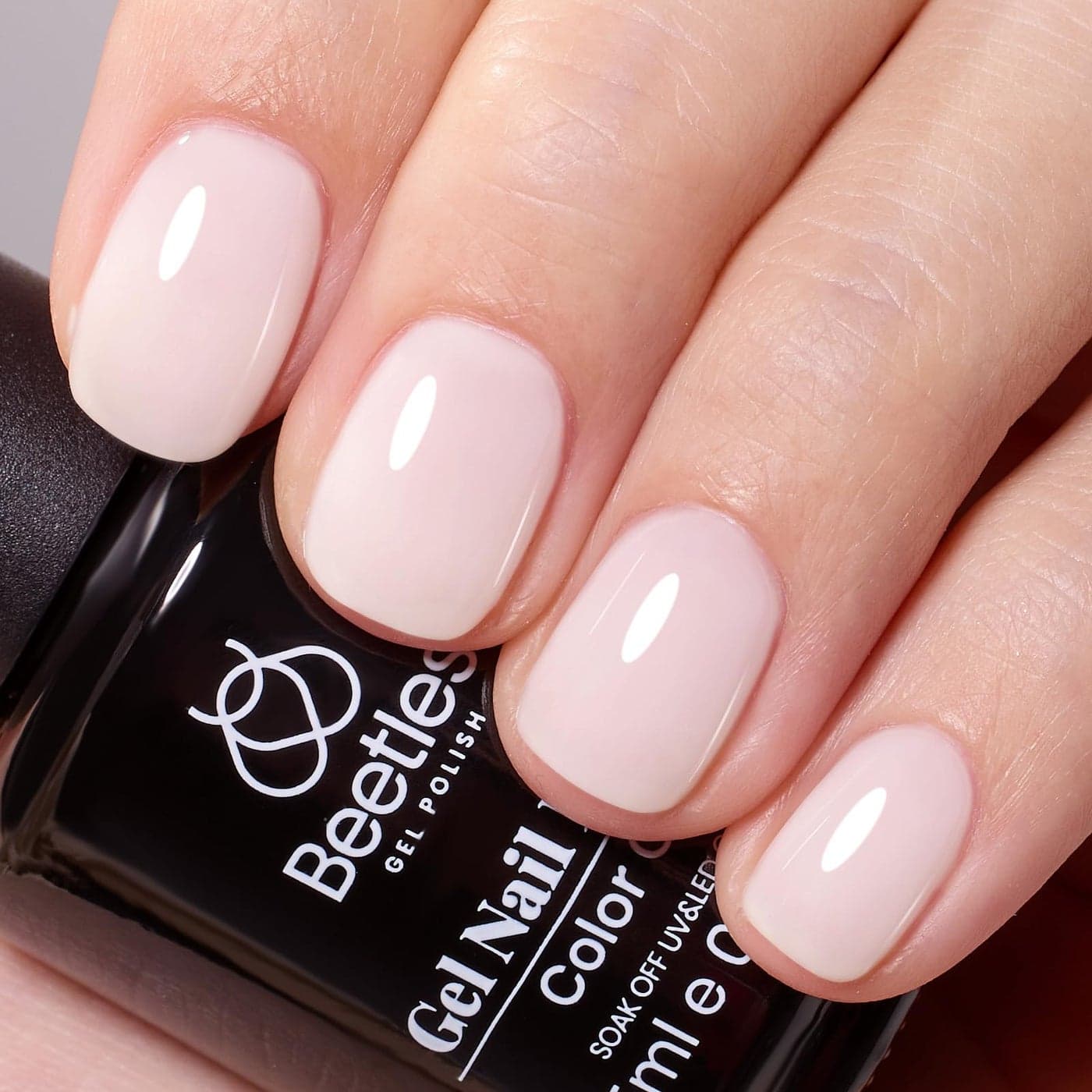 Beetles Milky Pink Gel Nail Polish 15ml Nude Pink Jelly Neutral Color Polish Set Translucent Sheer Gel Nail Concealer Soak Off Uv LED Nail Lamp French Nail Art Gifts for Her Women