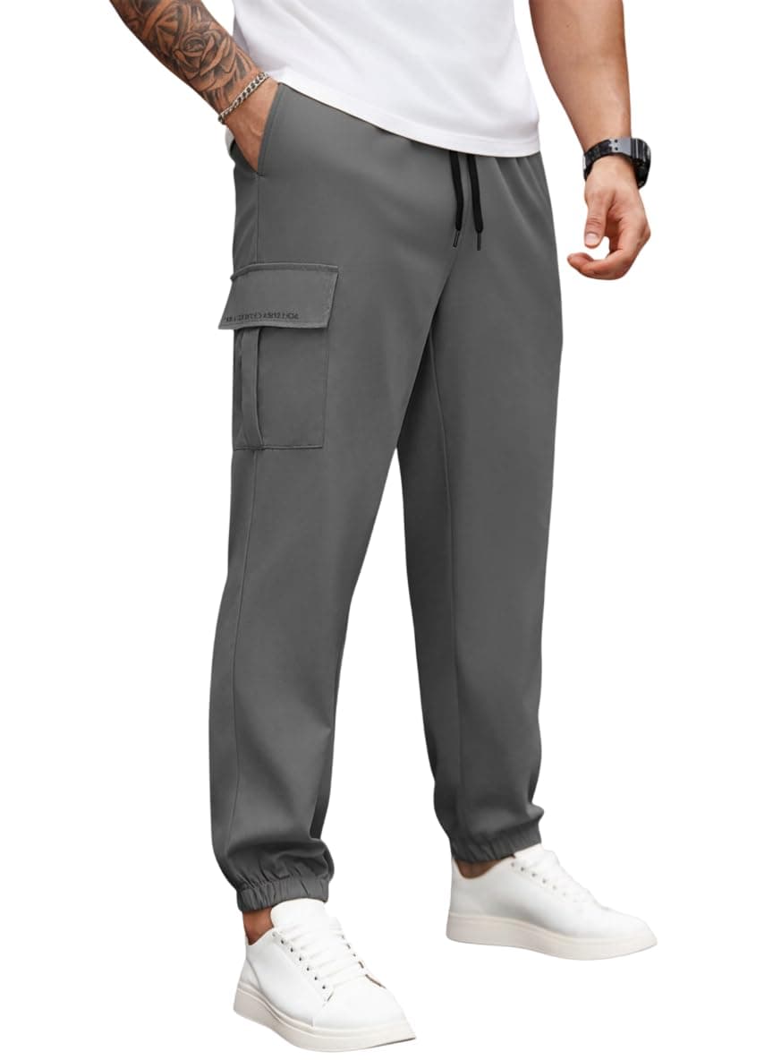 ENDEAVOUR WEAR Men's Track Pants|Cargo Pants|Cargo Jogger Stretchable Sports Gym Running Pants |Casual Loungewear Dark Grey 2XL