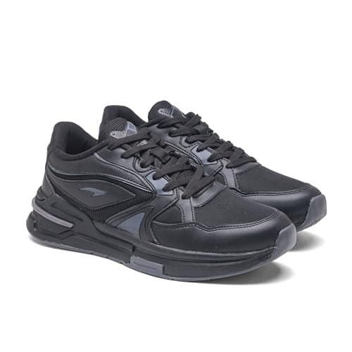 ASIAN Powerkick-55 Men’s & Boys Sneakers | Trendy Colourblocked Running Shoes | Lightweight Running Shoes with Steady Grip Full Black (FULLBLK) -UK 8
