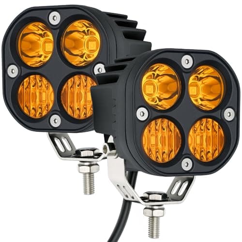 Szdystar 2Pack 40W 3Inch YellowAmber Combo Beam LED Pod Light Bright OffRoad Driving Fog Lights Waterproof Auxiliary Ditch Lights for Truck SUV ATV Boat Motorcycle Pickup Tractor