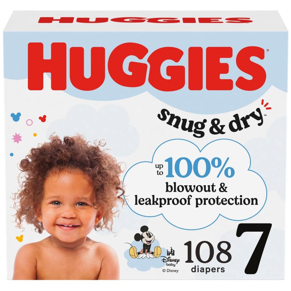 Huggies Size 7 Diapers Snug Dry Baby Diapers Size 7 41 lbs 108 Count 2 Packs of 54 Packaging May Vary