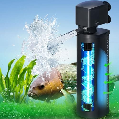 660GPH Aquarium Filter UV Sterilizer for Aquarium for 100400 Gallon 24V DC Powerful Pump for Large Fish Koi Pond Cold Plunge Filter Green Killing Machine with Algae Remover for Fish Tank