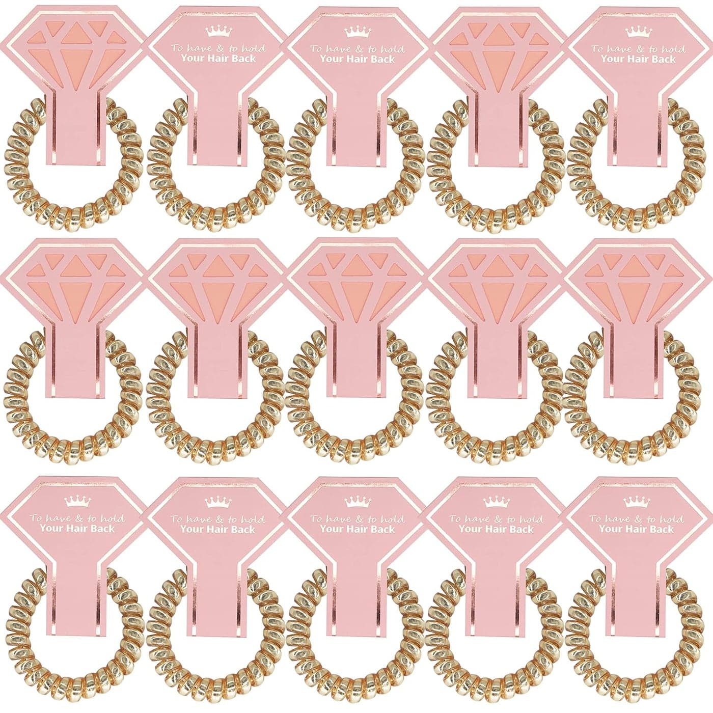 15 PACK Bridesmaid Spiral Hair Ties Coil Hair Ties Phone Cord Hair Ties Bachelorette Party FavorsBridesmaid Proposal Gifts for WeddingChampagne