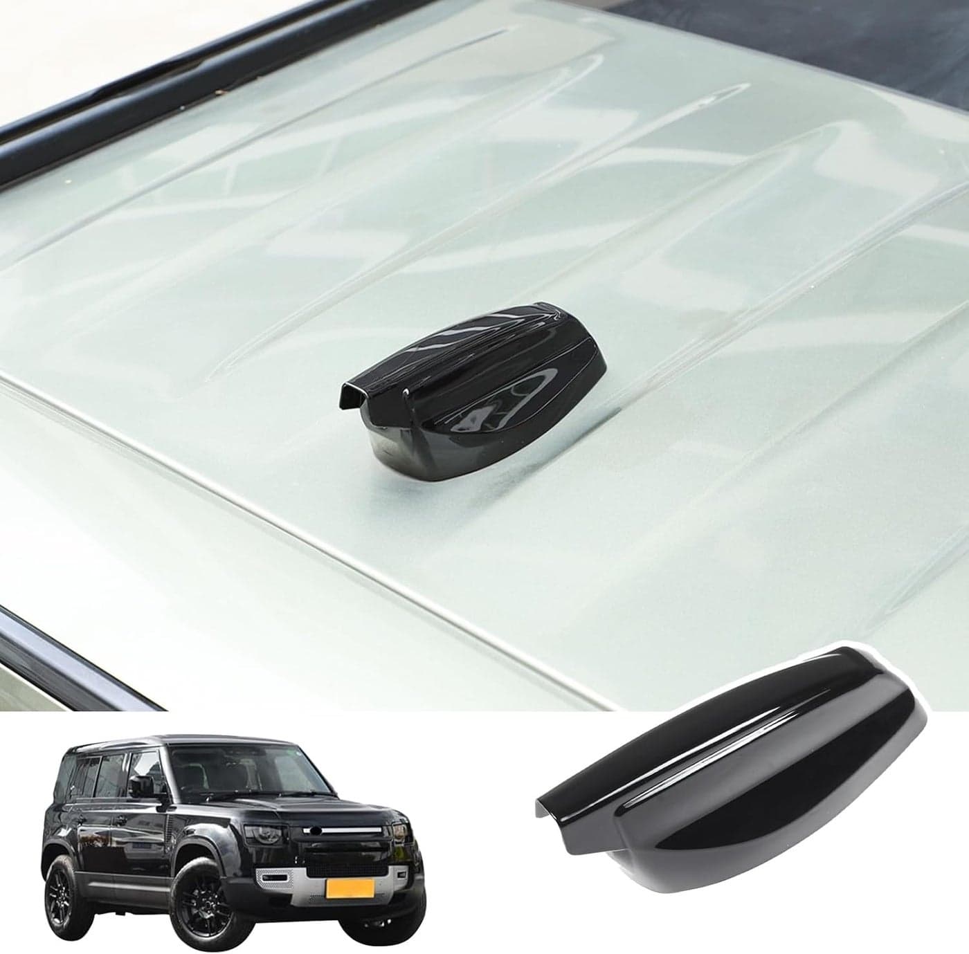 Bekantogy Car Shark Fin Antenna Cover for Land Rover Defender 90 110 130 (2020-2024) - Black ABS Decorative Cover