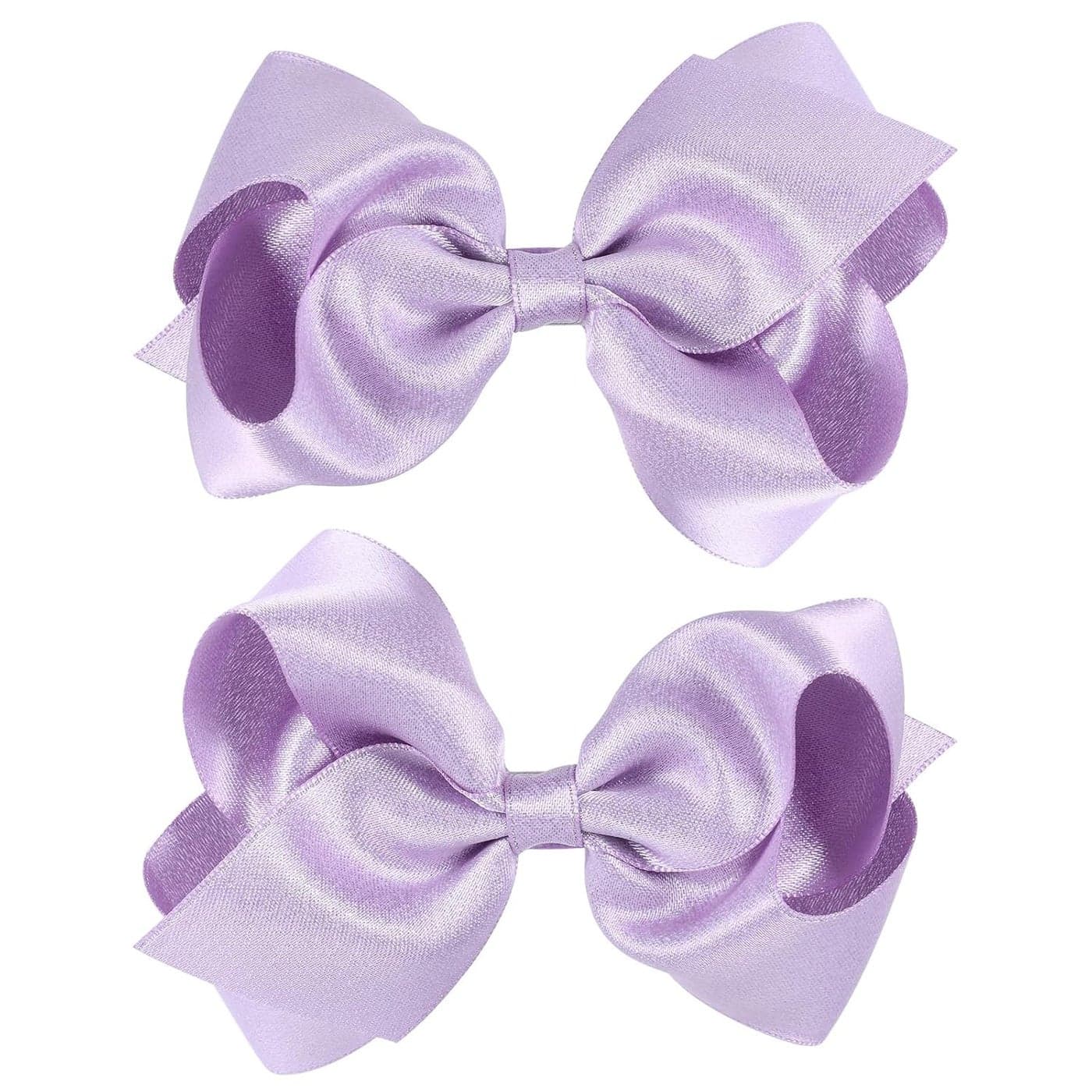 2 Pcs 4 Big Handmade Shiny Glitter Purple Ribbon Hair Bows Alligator Clips Hair Barrettes Fall Outfit Decor Accessories for Little Teen Toddler Girls Kids Mermaid Theme Birthday Gift