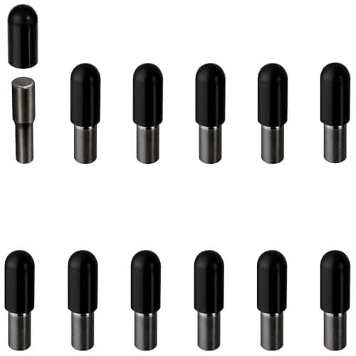 whitesnow 12pcs Metal Dual Diameter 1/4 Inch 5mm Shelf Pegs Pins Replacement Kitchen Cabinet Shelves Support Holders Bookshelf Bookcase Cupboard Adjustable Wood Glass Shelving Peg, Black Nickel