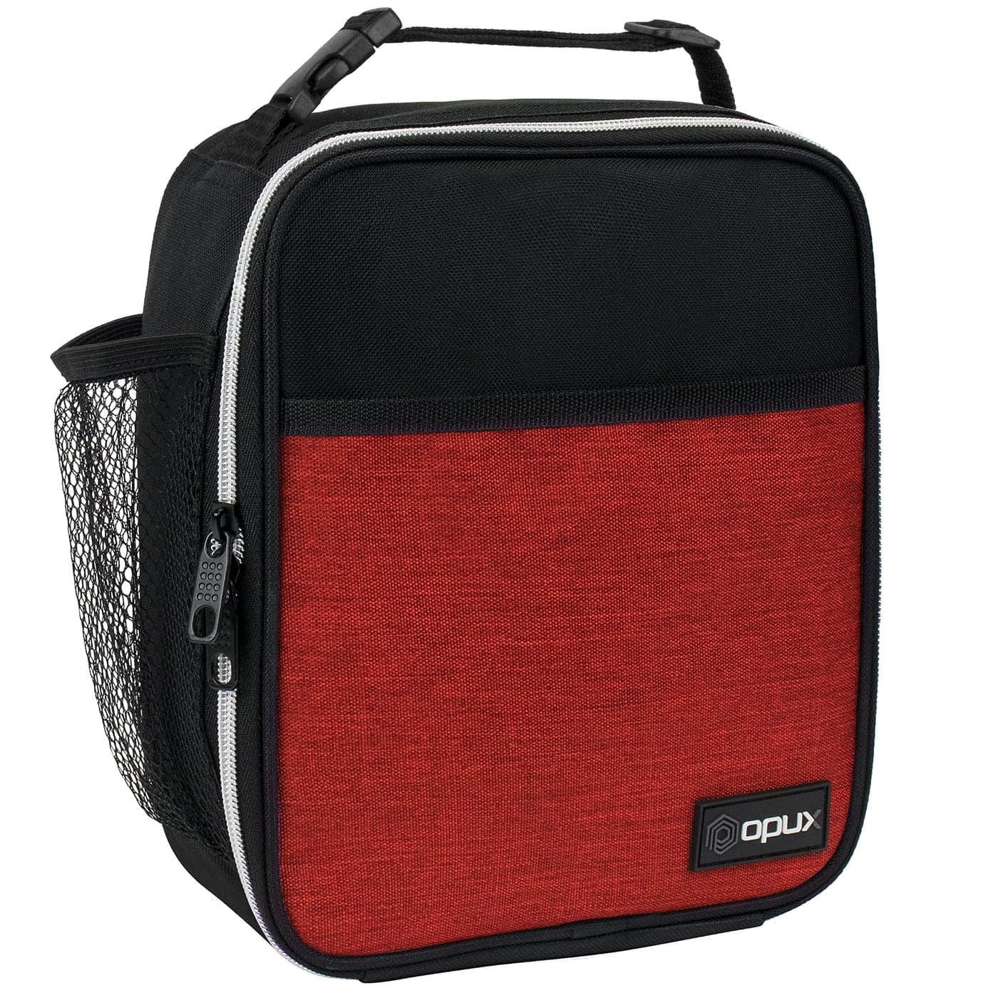 opux Premium Insulated Lunch Box Soft School Lunch Bag for Kids Boys Girls Leakproof Small Lunch Pail Men Women Work Reusable Compact Cooler Tote Lunchbox for Office Adult Heather Red