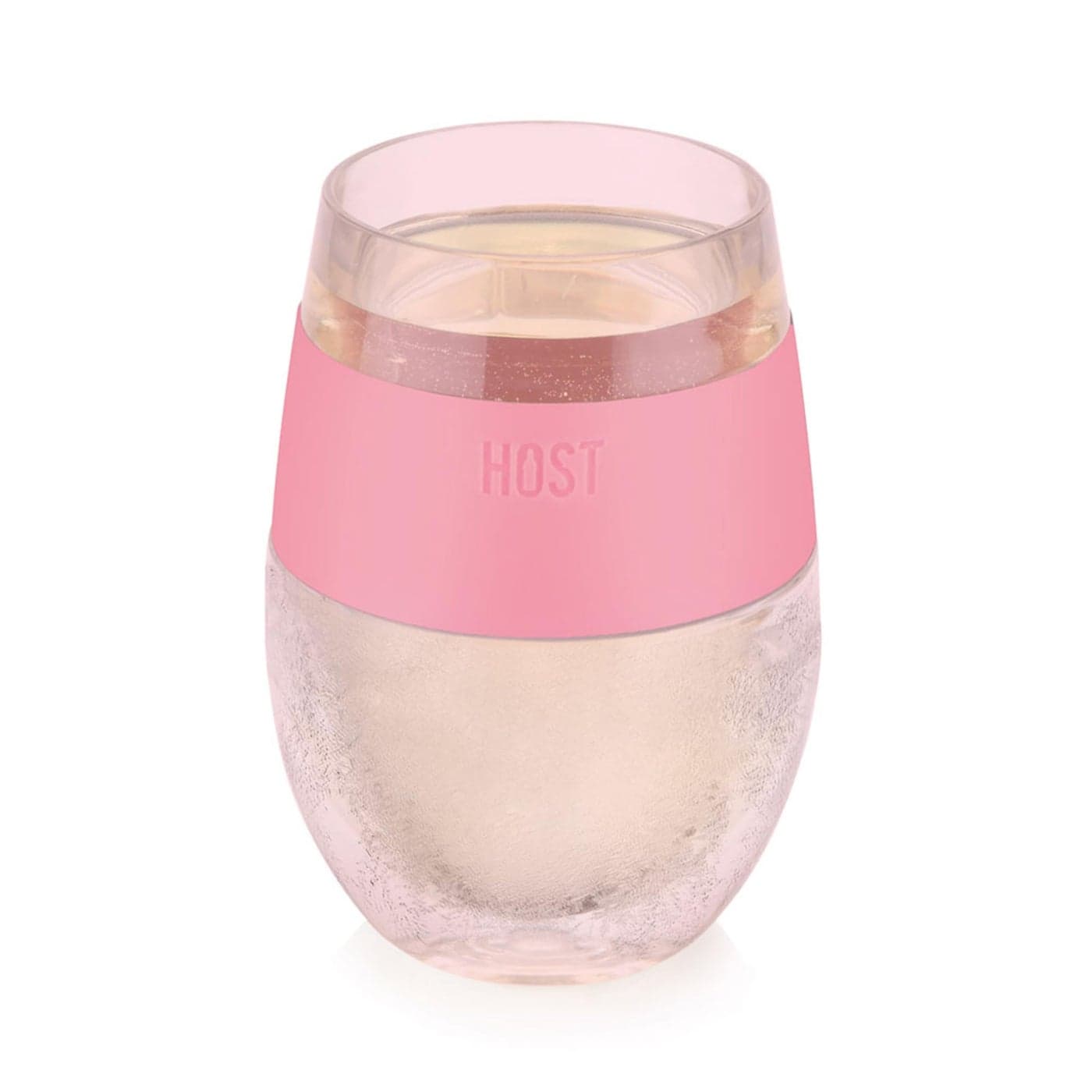 HOST Wine Freeze Cooling Cup Plastic Double Wall Insulated Freezable Drink Chilling Tumbler with Freezing Gel Wine Glasses for Red and White Wine Set of 1 85 oz Pink