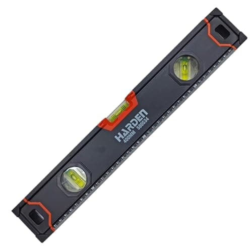 Harden 400mm Spirit Level with Magnetic Base, Heavy Duty Aluminium Frame Body, Rubber Handle - 580534-N