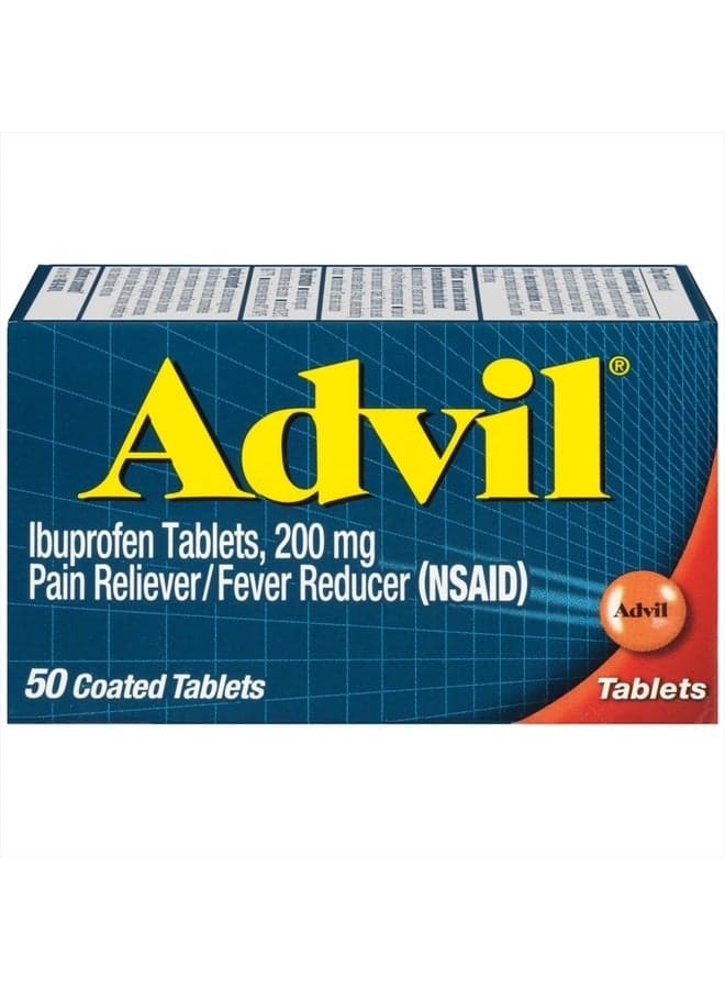 Pain Reliever and Fever Reducer, Ibuprofen 200mg for Pain Relief - 50 Coated Tablets