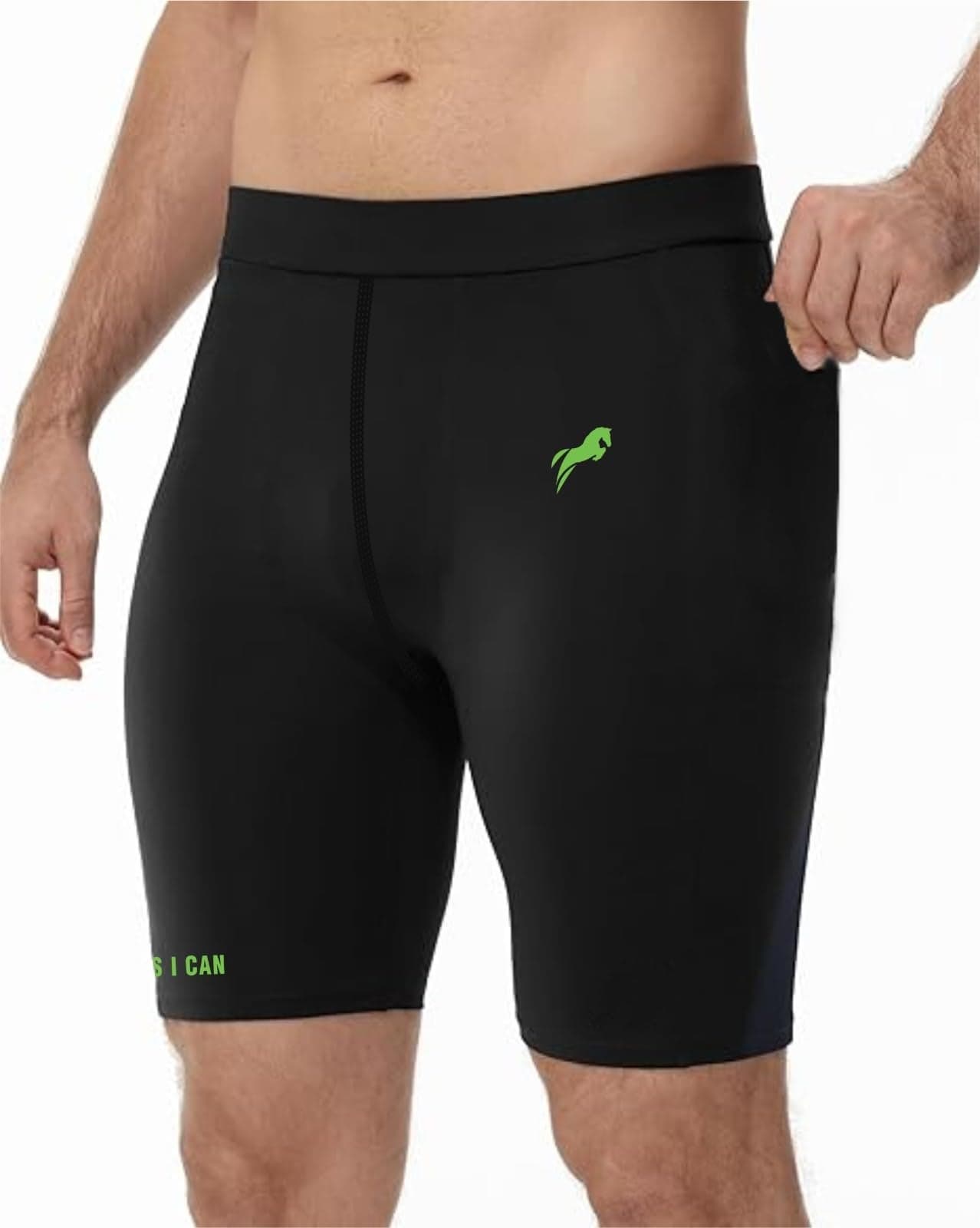 JUST RIDER Compression Men's Skin Tight Shorts for Gym, Running, Cycling, Swimming, Basketball, Cricket, Yoga, Football, Tennis, Badminton & Many More Sports (in, Alpha, XL, Regular, Black)