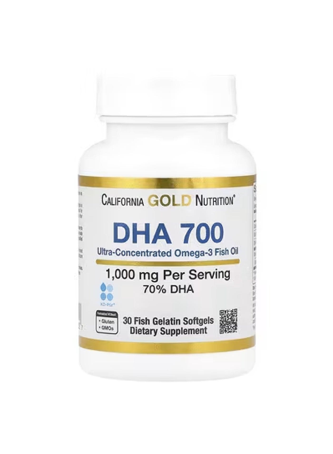DHA 700 Fish Oil, Ultra-Concentrated, 1,000 mg, 30 Fish Gelatin Softgels
