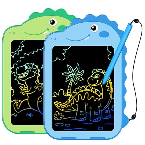 2 Pack LCD Writing Tablet for Kids 65 Inch Colorful Doodle Board Drawing Tablet Educational Kid Toys Doodle Pad Dinosaur Toys for 3 4 5 6 7 8 Year Old Boys Girls