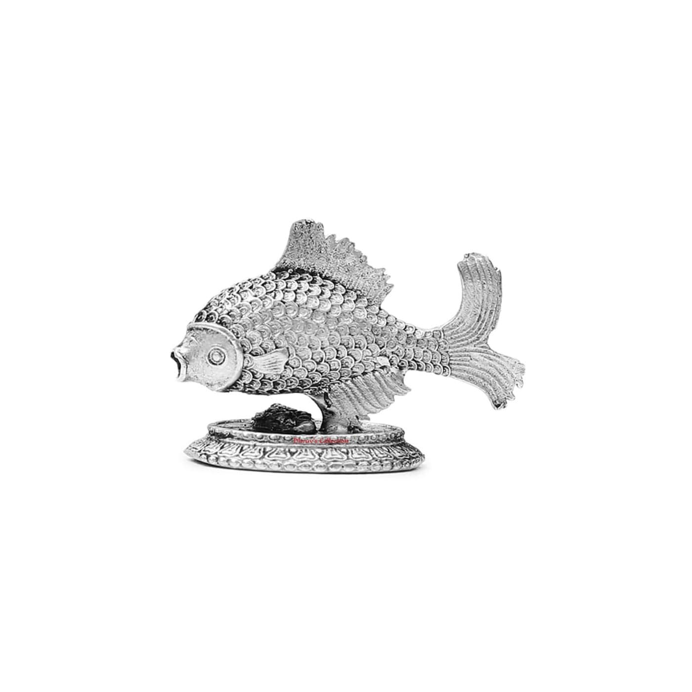DHRUVS COLLECTION 925 Oxidized Silver Fish Chandi ki Machli for Astrological Lal Kitab Remedies Vastu Pooja Housewarming Home Decor and Gifting Purposes Small 46 Grams