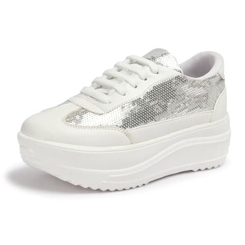 Vendoz Women Party & Casual Glitter Wedding Sneakers White