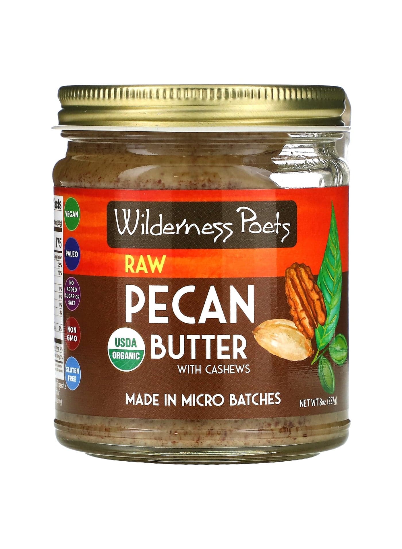 Organic Raw Pecan Butter with Cashews, 8 oz (227 g)