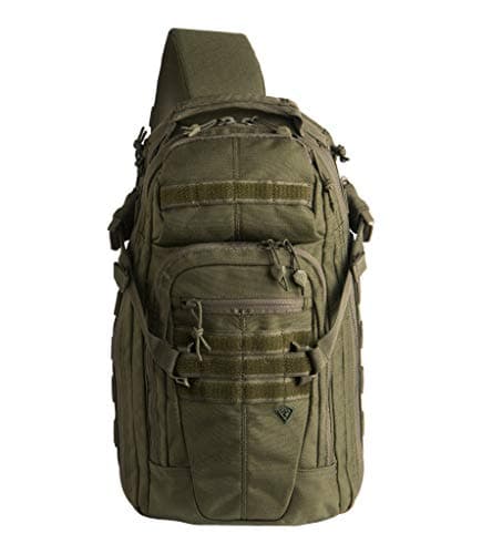 First Tactical Crosshatch Sling Backpack 19L Shoulder Sling Go Bag for Men and Women OD Green