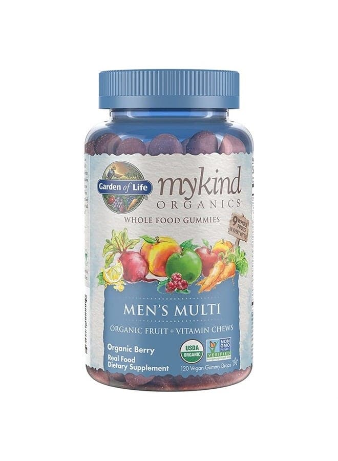 mykind Organics Men's Gummy Vitamins Multi Berry, 120 Count