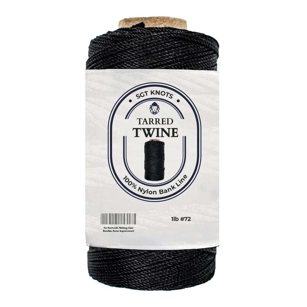 SGT KNOTS Tarred Twine 100 Nylon Bank Line for Bushcraft Netting Gear Bundles Construction Lacing Twisted Cord Weatherproof 721 lb