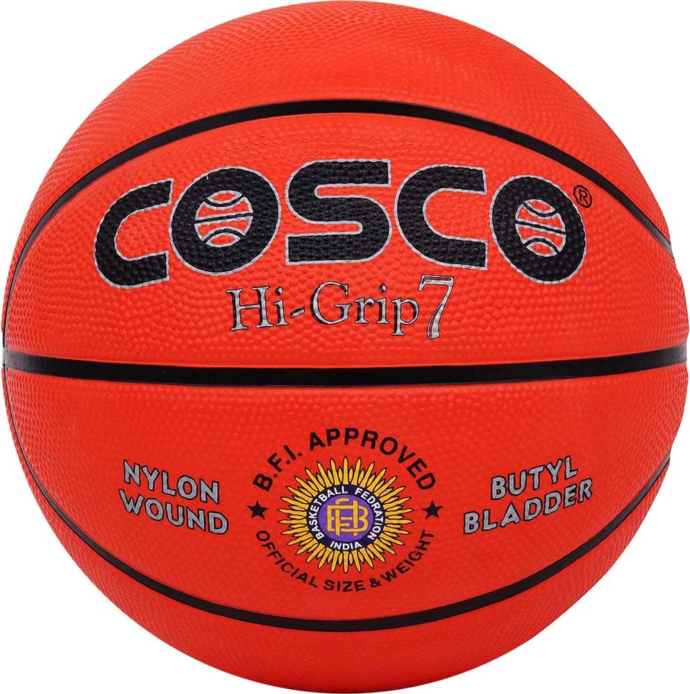 Cosco Hi-Grip Basket Balls, Size 7 (Orange)