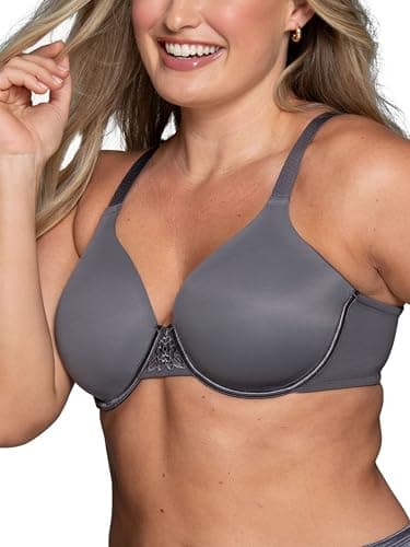 Vanity Fair Women's Plus Size Full Figure Beauty Back Smoothing Bra, Underwire-Steele, 44D