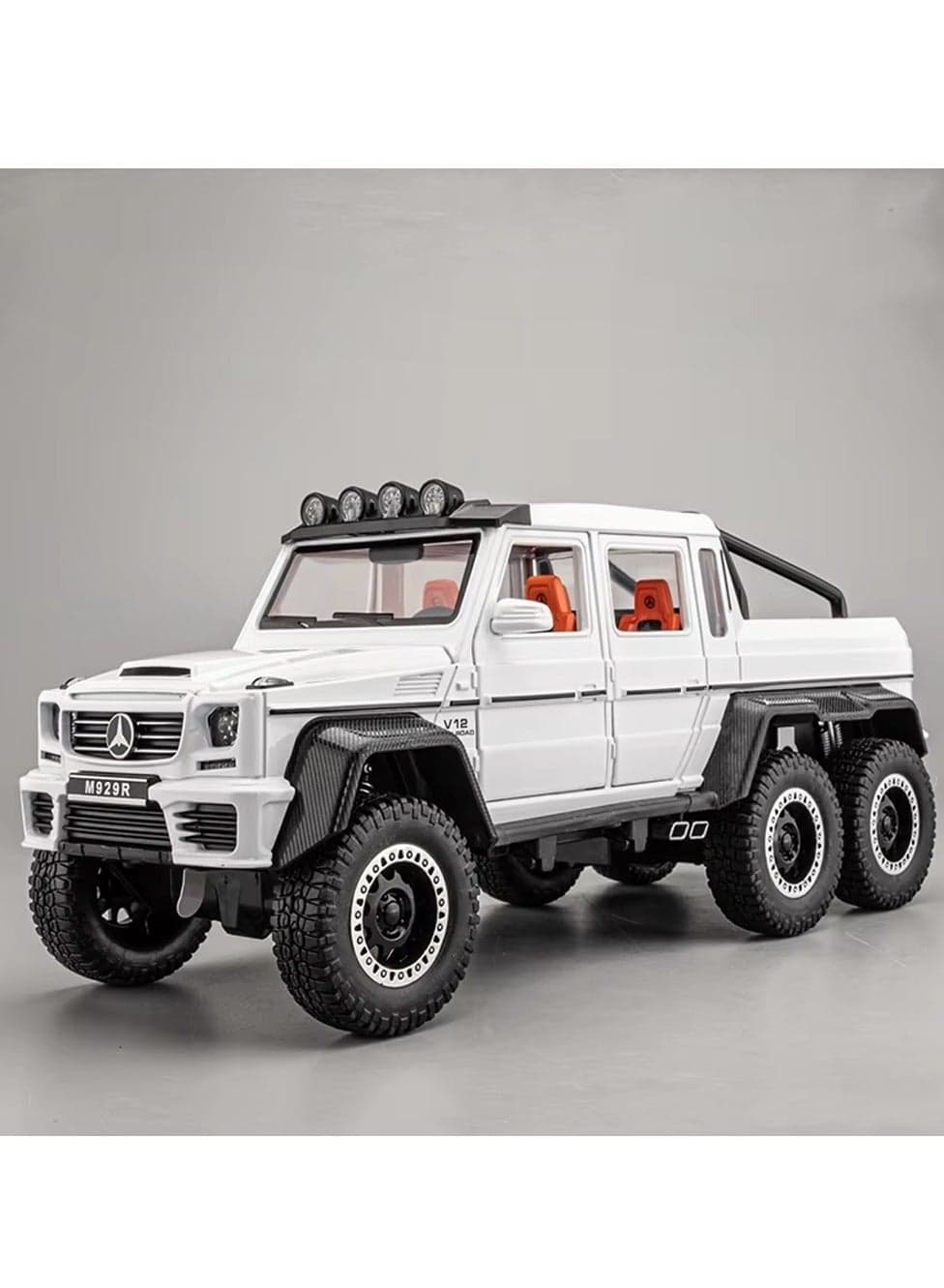 1:20 Scale 6-Wheel Off-Road Die-Cast Truck with Lights, Sound Pullback Power – Heavy-Duty Design with Openable Doors
