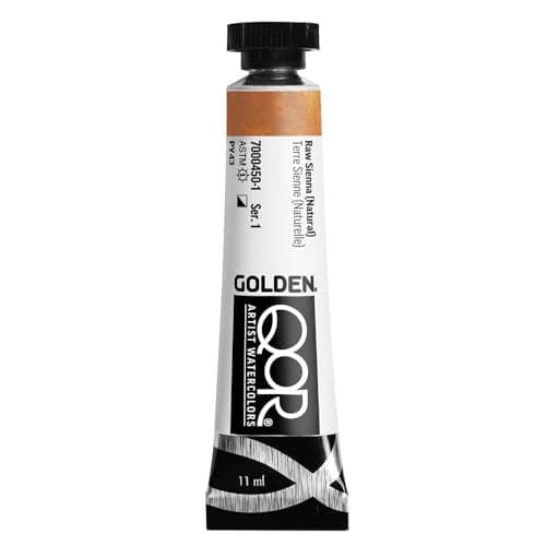 QoR Artist Watercolors by GOLDEN, Raw Sienna (Natural), 11 ml Tube, Professional Watercolor Paint, Semi-Opaque