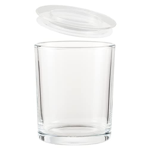 CandMak Candle Jars, 15 Pack 9 OZ Empty Glass Vessels Containers Jars Bulk with Clear Lids for Candle Making (Clear)