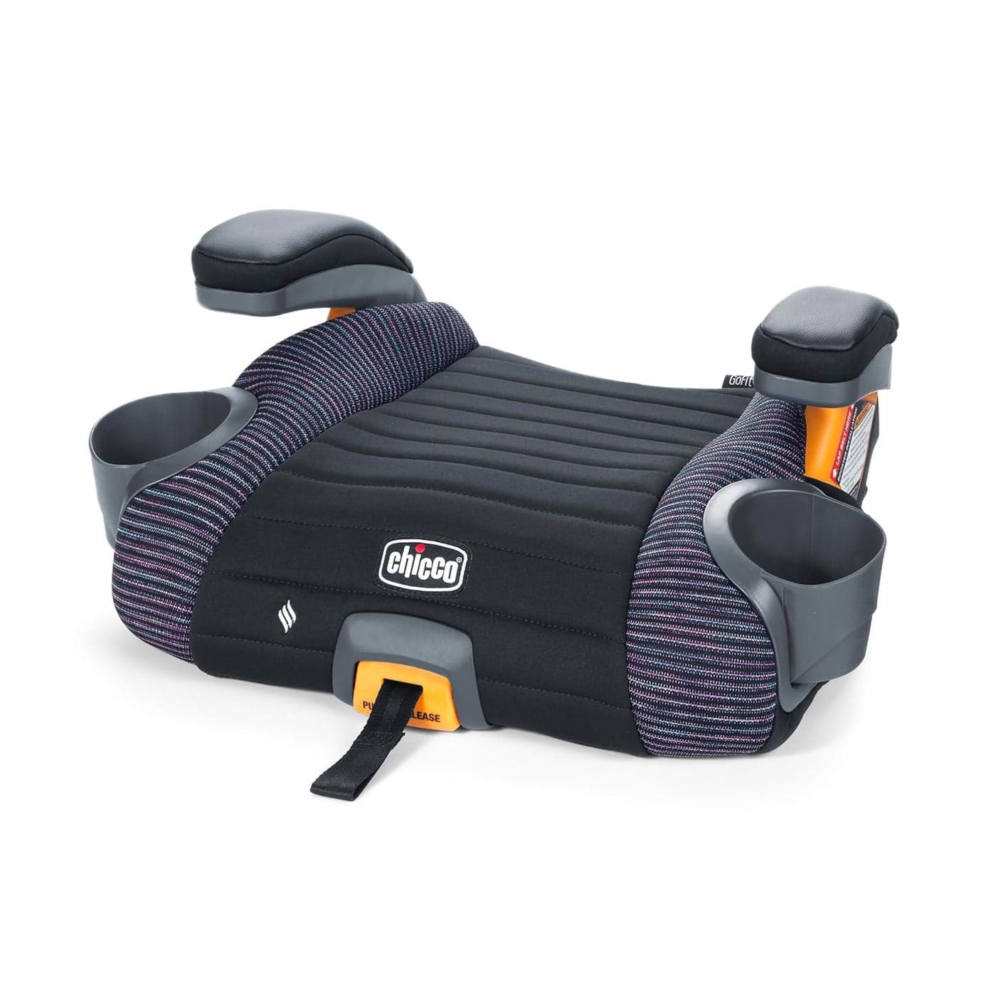 Chicco GoFit ClearTex Plus Backless Booster Car Seat Latch Attachment QuickRelease Latch Removal Portable Car Booster Seat for Children at Least 4 Years Old and 40110 lbs ConfettiBlack