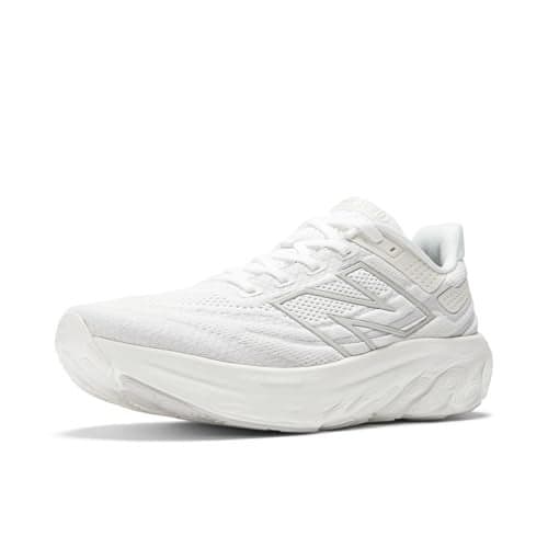 New Balance Men's Fresh Foam X 1080 V13 Running Shoe, White/Light Silver Metallic, 8.5 N