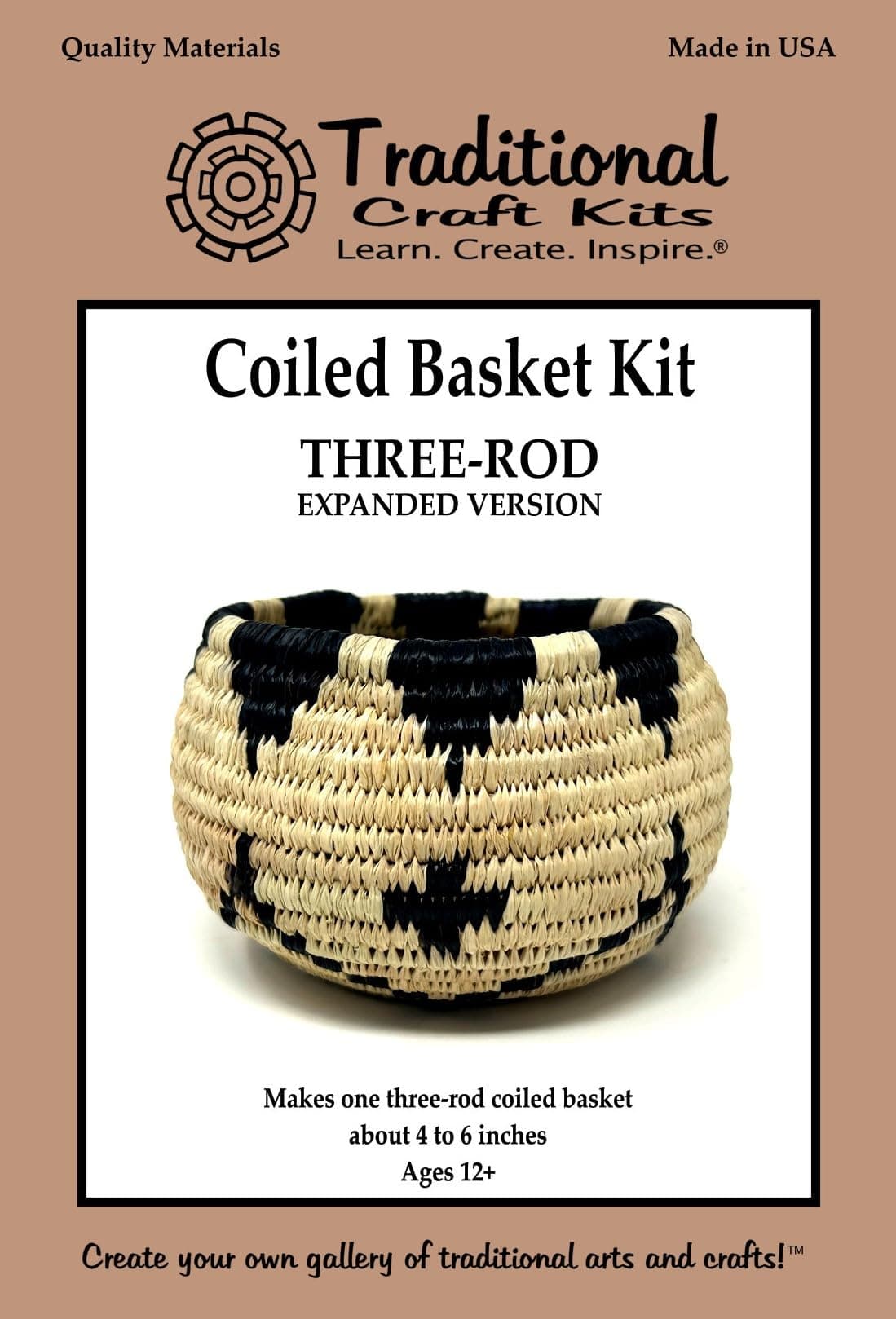 Traditional Craft Kits Coiled Basket Weaving Kit ThreeRod Expanded Version Weave Kit for Kids and Adults Complete with Basket Weaving Supplies and Instructional Booklets