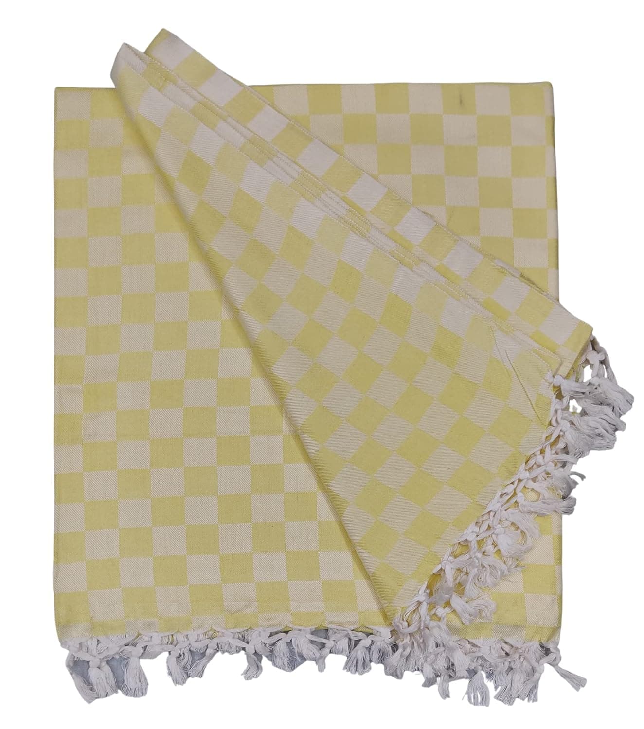 Arvore Bunkaar Pure Handloom Bhagalpuri Chadar Ultra Soft Cool Light Weight Self Dobby Bamboo Summer Blanket for Sleep Travel Size 265cm X 135cm 104 x 53 Inches Yellow