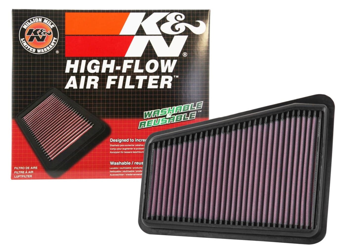 KN Engine Air Filter Reusable Clean Every 75000 Miles Washable Premium Replacement Car Air Filter Compatible with 20182019 GENESISKIA G70 Stinger 335067