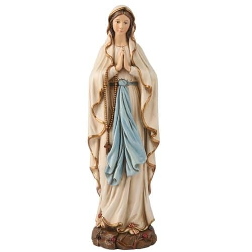 BC Catholic Our Lady of Lourdes Statue, Blessed Virgin Mary Mother Figure, Inspirational Home décor, Religious Gift to Mom, 6" H, Renaissance Sculpture Handmade by Buildclassic