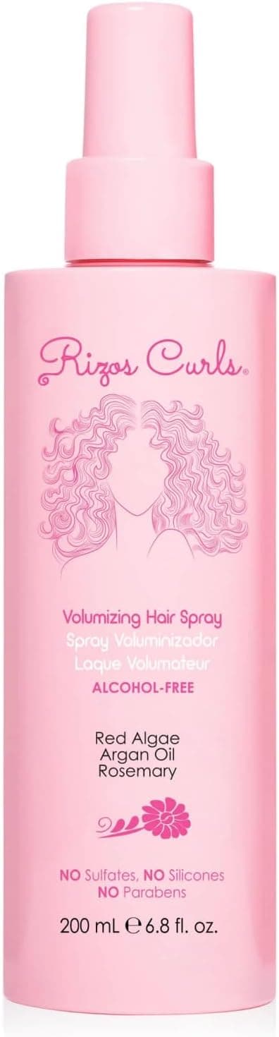 Rizos Curls AlcoholFree Volumizing Curl Hair Spray Locks Hold Style Touchable Hold Without Crunch or Flakes Infused with Rosemary Argan Oil Red Algae For All Curl Patterns 2a 4c 68 oz
