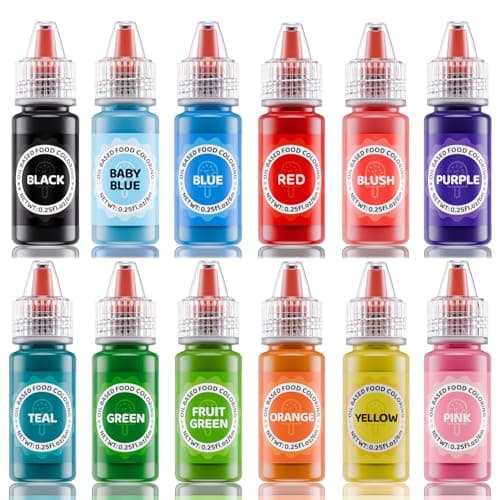 Oil Based Food Coloring for Chocolates - Jelife 12 Colors Oils Dye Set Flavorless Edible Food Color Vibrant Concentrated Neon Icing Colors for Candy Melts (6ml/Bottles)